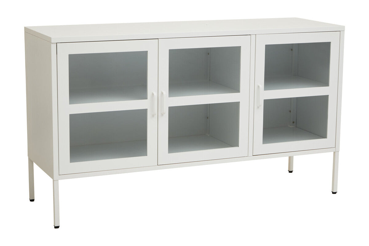 Acier Three Door White Metal Sideboard