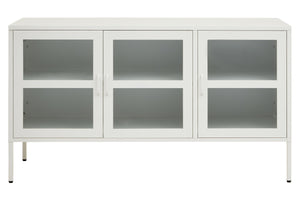 Acier Three Door White Metal Sideboard