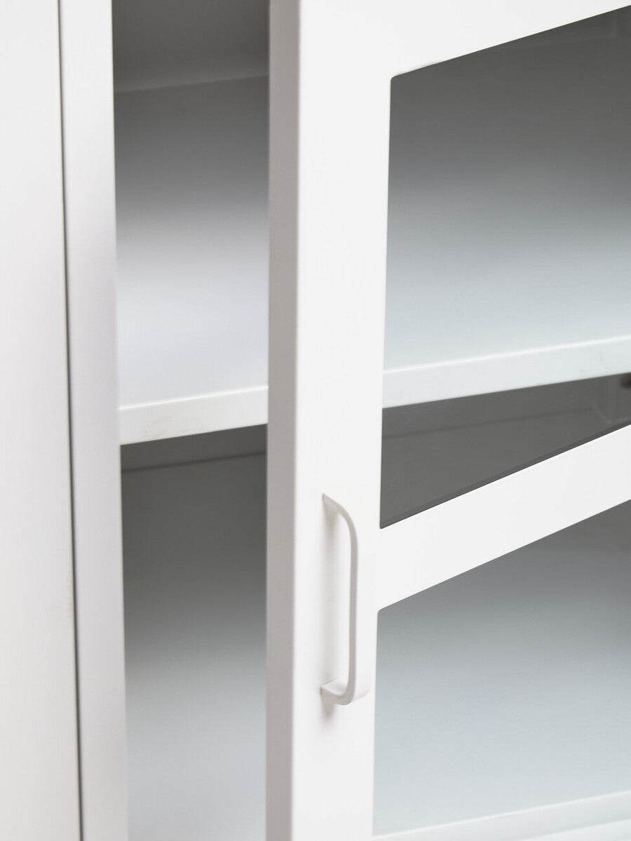 Acier Three Door White Metal Sideboard