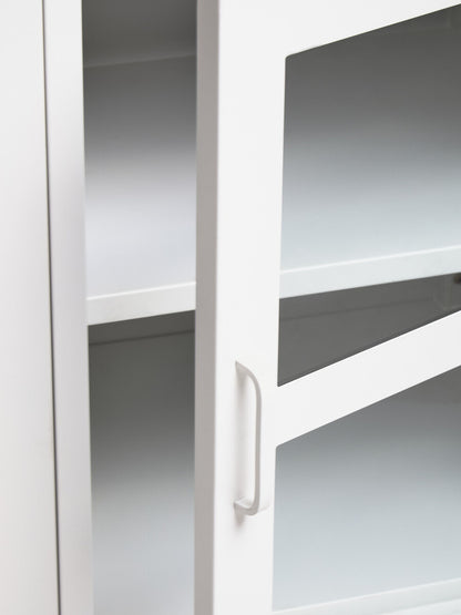 Acier Three Door White Metal Sideboard