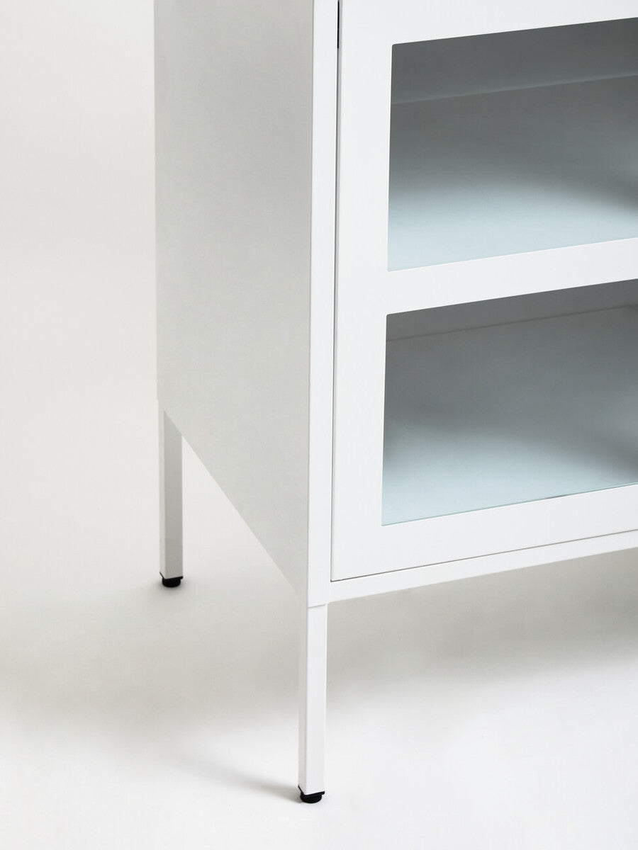 Acier Three Door White Metal Sideboard