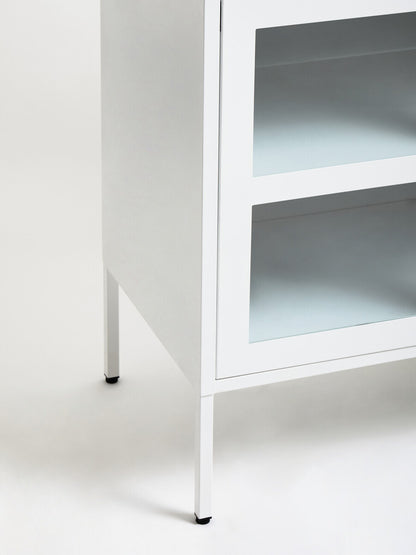 Acier Three Door White Metal Sideboard