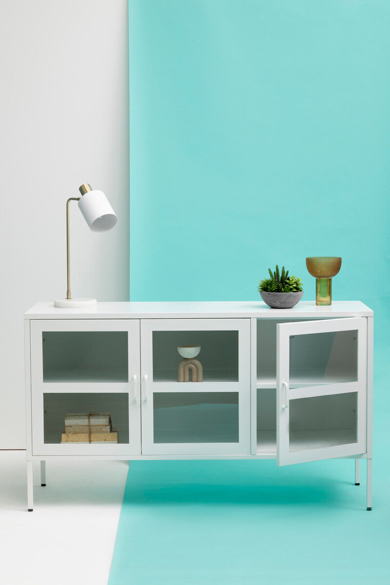 Acier Three Door White Metal Sideboard - Image 11