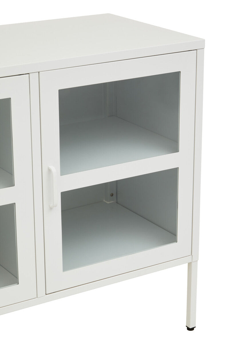 Acier Three Door White Metal Sideboard