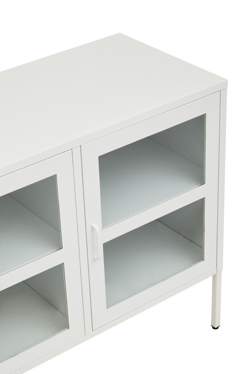 Acier Three Door White Metal Sideboard