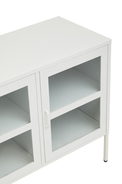 Acier Three Door White Metal Sideboard
