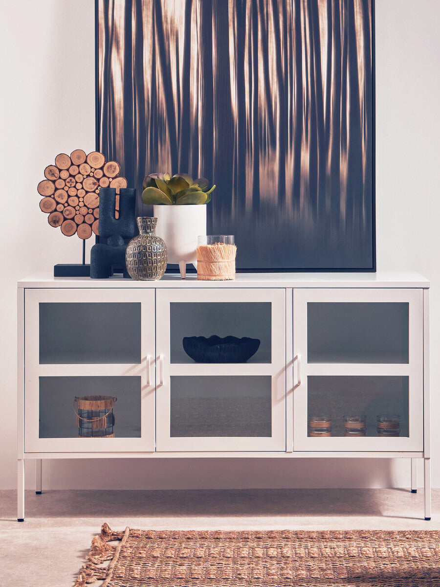 Acier Three Door White Metal Sideboard - Image 8