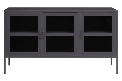 Acier Three Door Grey Metal Sideboard