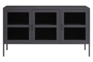 Acier Three Door Grey Metal Sideboard