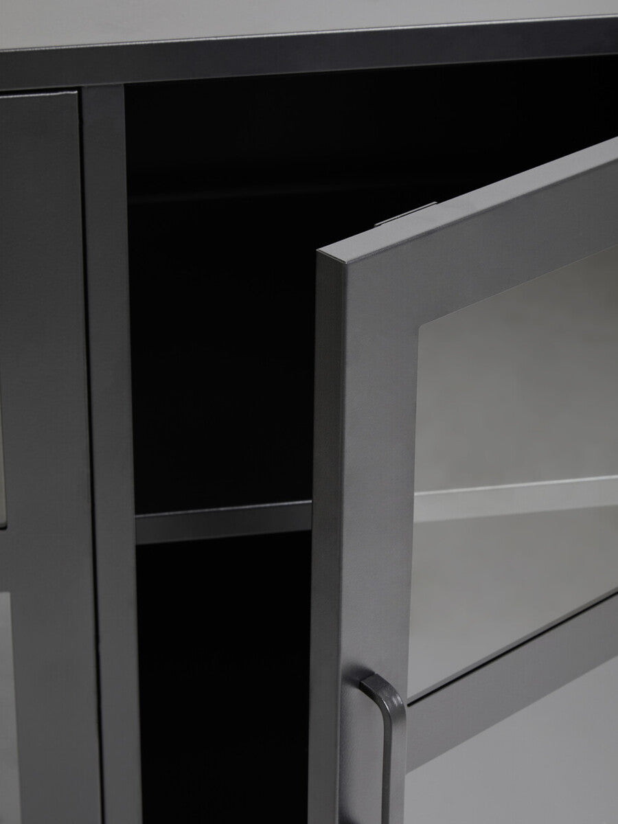 Acier Three Door Grey Metal Sideboard