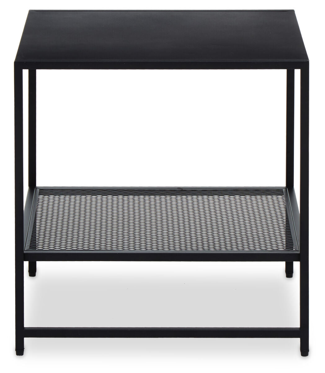 Acero Black Metal Square Side Table