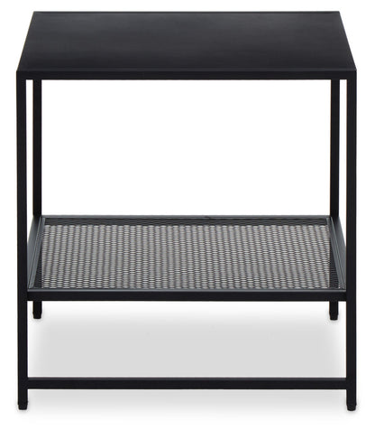 Acero Black Metal Square Side Table