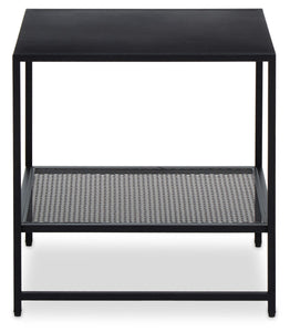 Acero Black Metal Square Side Table