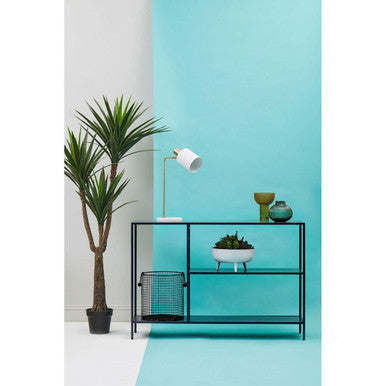 Acero Black Metal Shelf Console Table