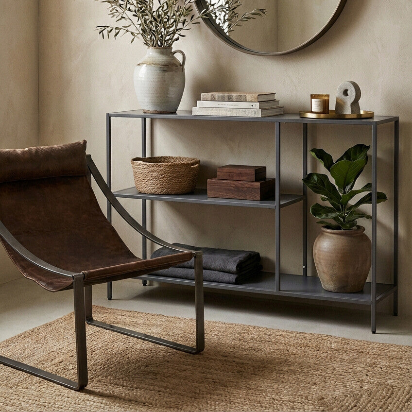 Acero Grey Metal Console Table