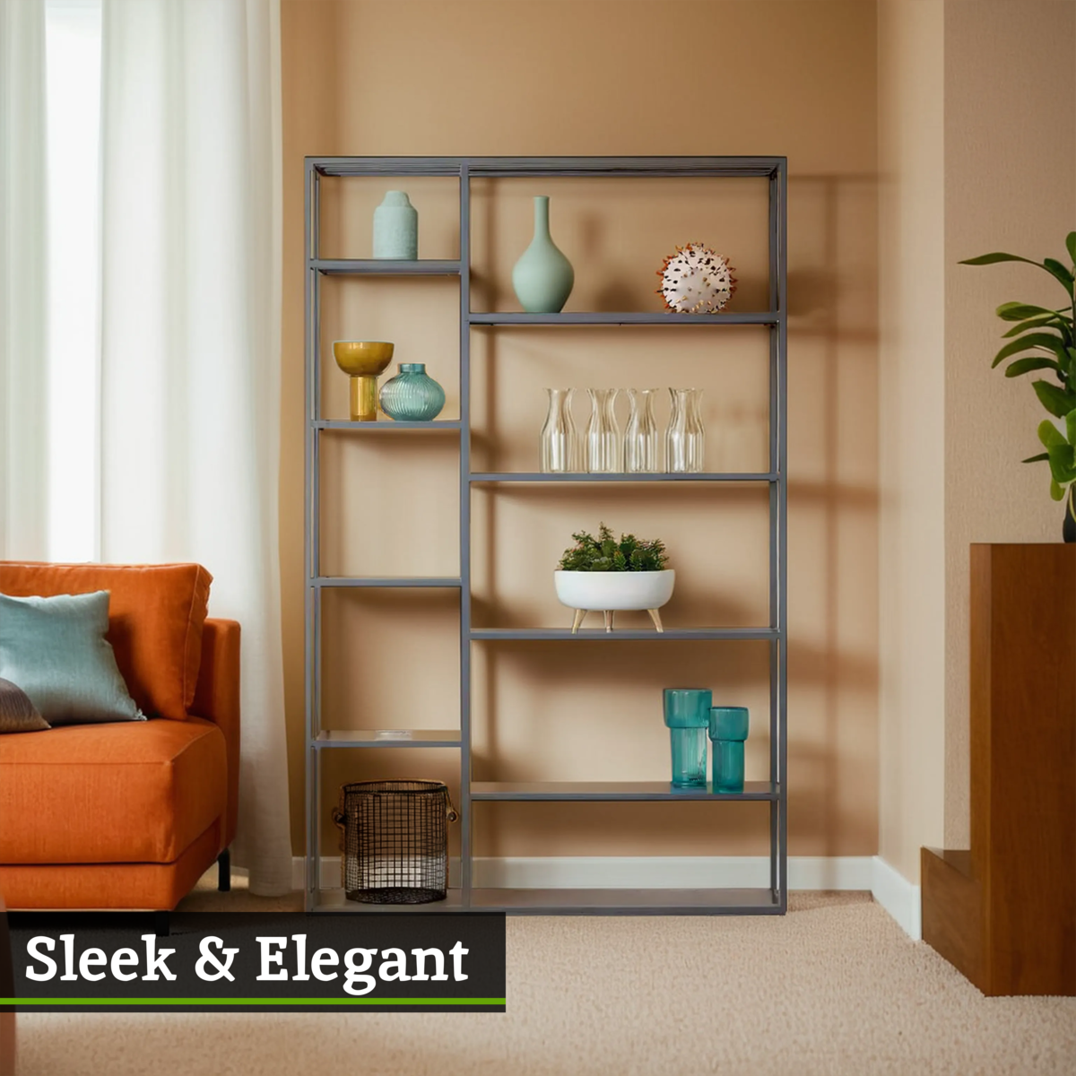 Acero Grey Metal Multi Shelf Unit