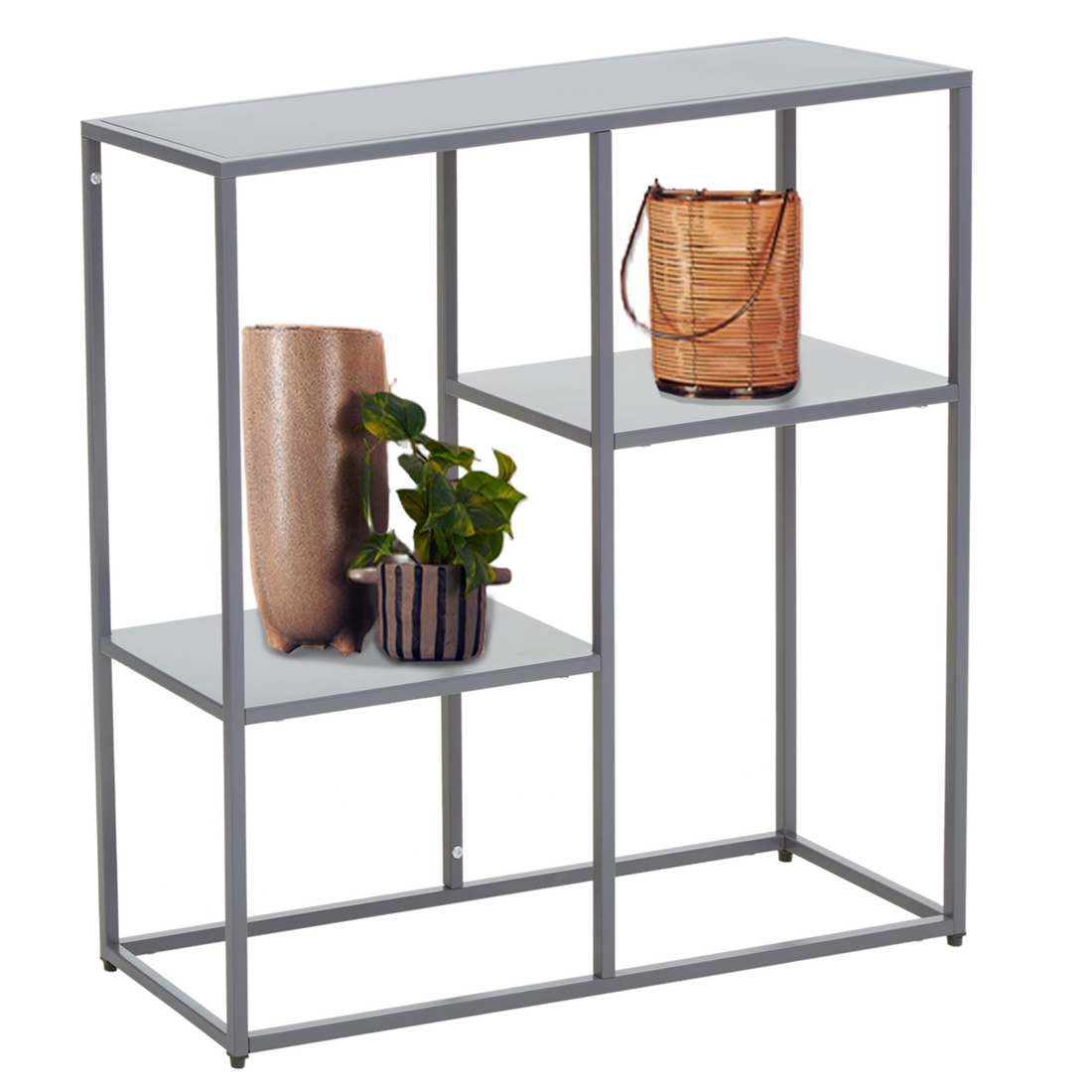 Acero Grey Metal Three Tier Shelf Unit