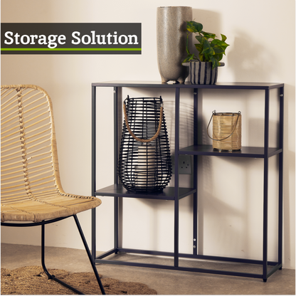 Acero Grey Metal Three Tier Shelf Unit