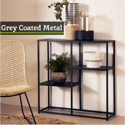 Acero Grey Metal Three Tier Shelf Unit