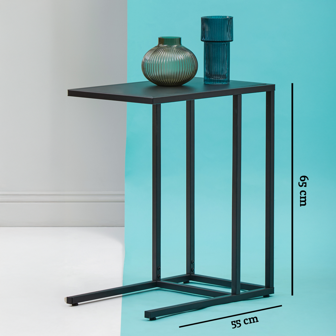 Acero Black Metal Side Table