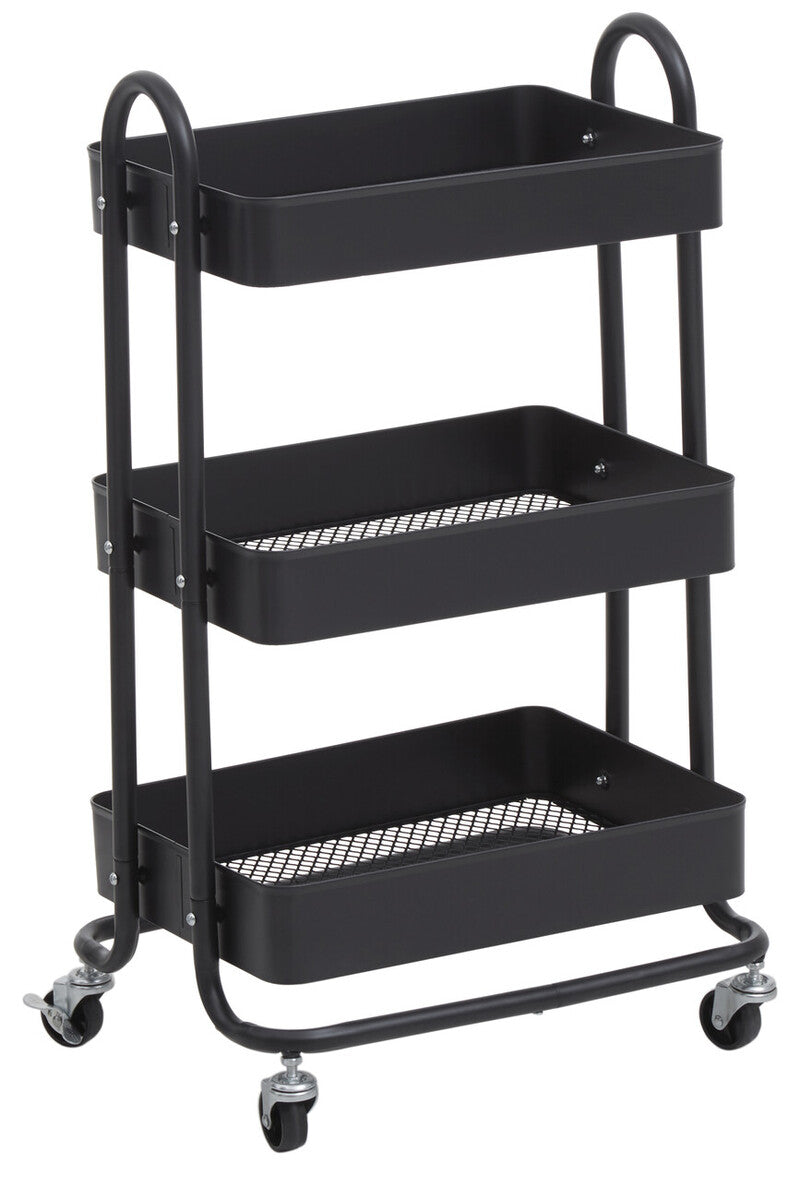 Acero Three Tier Black Metal Trolley - Image 8
