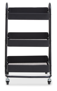 Acero Three Tier Black Metal Trolley