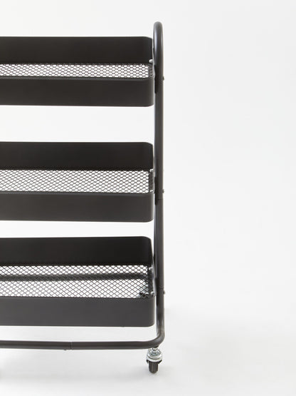 Acero Three Tier Black Metal Trolley