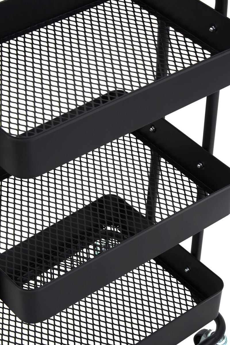 Acero Three Tier Black Metal Trolley - Image 16