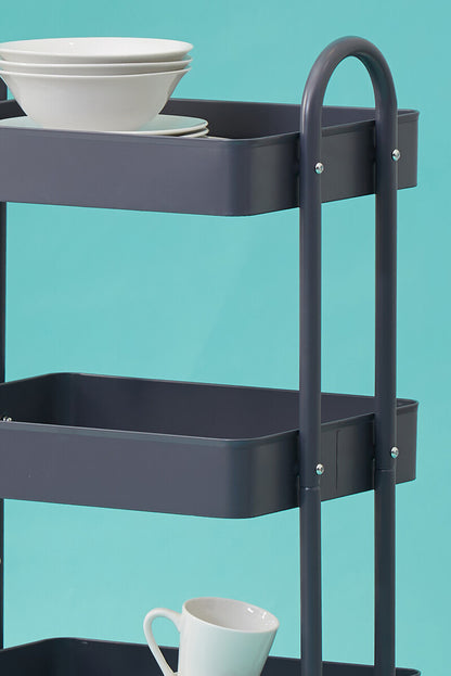 Acero Three Tier Grey Metal Trolley
