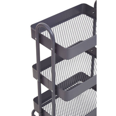 Acero Three Tier Grey Metal Trolley
