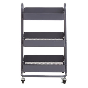 Acero Three Tier Grey Metal Trolley