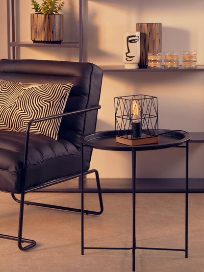 Acero Round Black Side Table