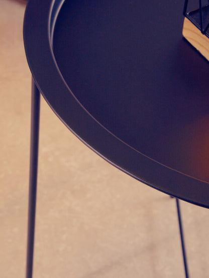 Acero Round Black Side Table