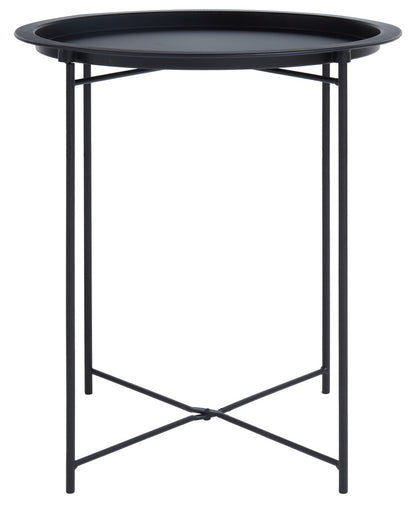Acero Black Metal Round Side Table