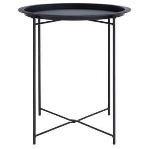 Acero Black Metal Round Side Table