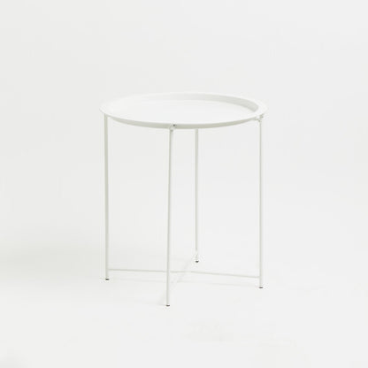 Acero Round White Side Table