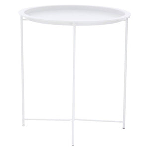 Acero Round White Side Table