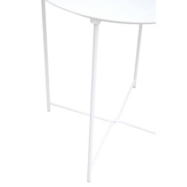 Acero Round White Side Table