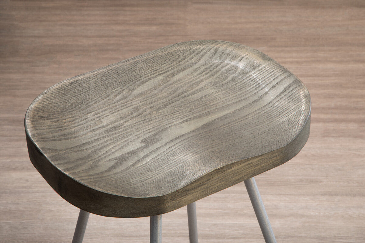 District Silver Metal Frame Bar Stool