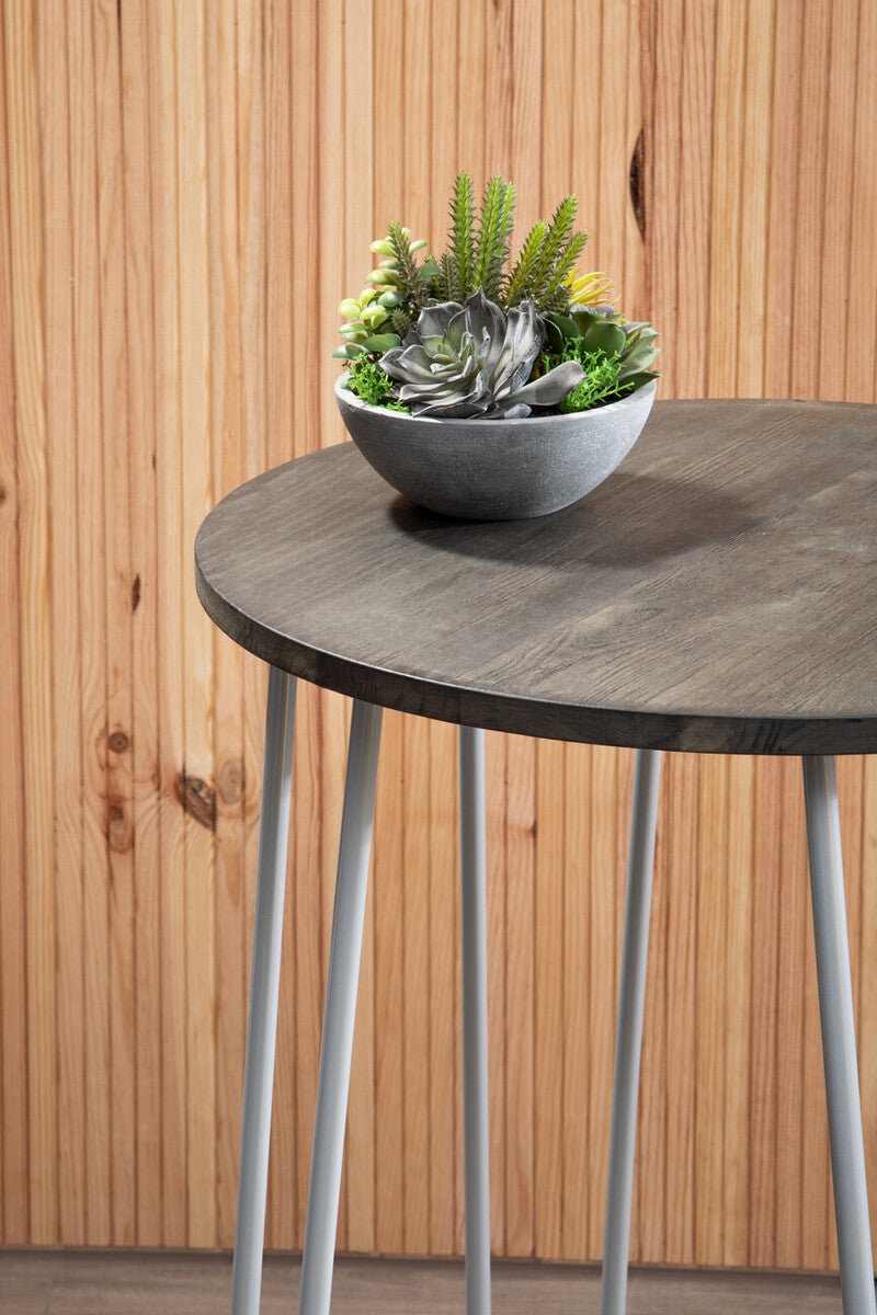 District 3 Piece Elm Wood Bar Table And Stool Set