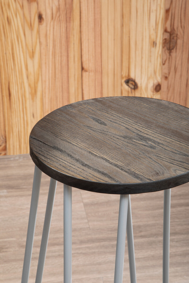 District 3 Piece Elm Wood Bar Table And Stool Set