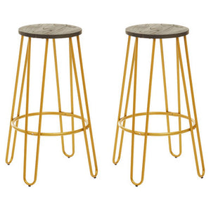 District 3Pc Gold Finish Bar Table Stool Set