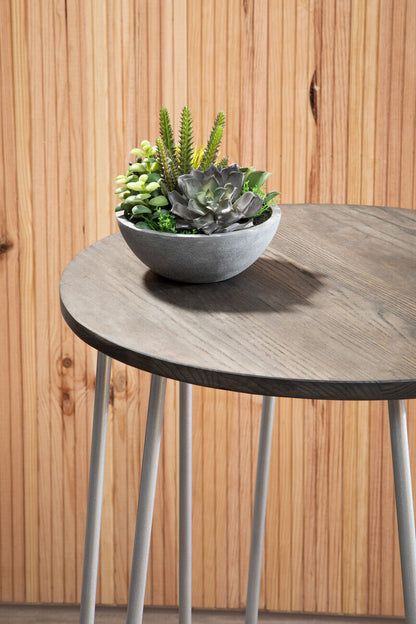 District 3 Piece Silver Frame Bar Table Stool Set