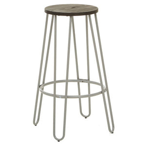 District Grey Finish Metal Frame Bar Stool