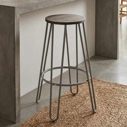 Grey Finish Metal Frame Bar Stool | District
