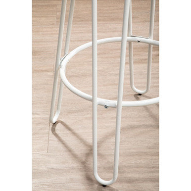 District White Finish Metal Frame Bar Stool