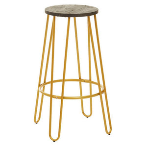 District Gold Finish Metal Frame Bar Stool