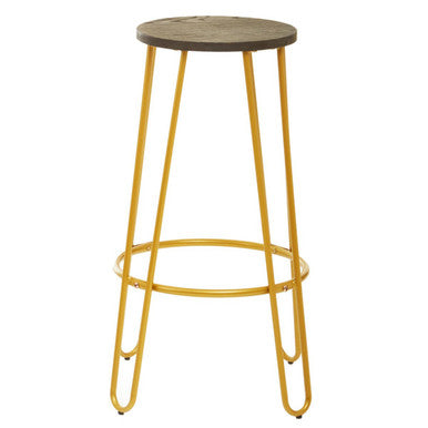 District Gold Finish Metal Frame Bar Stool