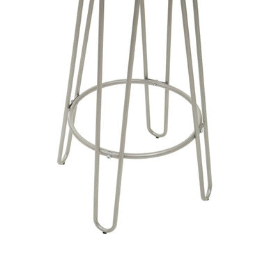 District Silver Finish Metal Frame Bar Stool