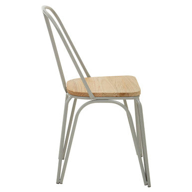 District Grey Finish Metal Frame Dining Chair